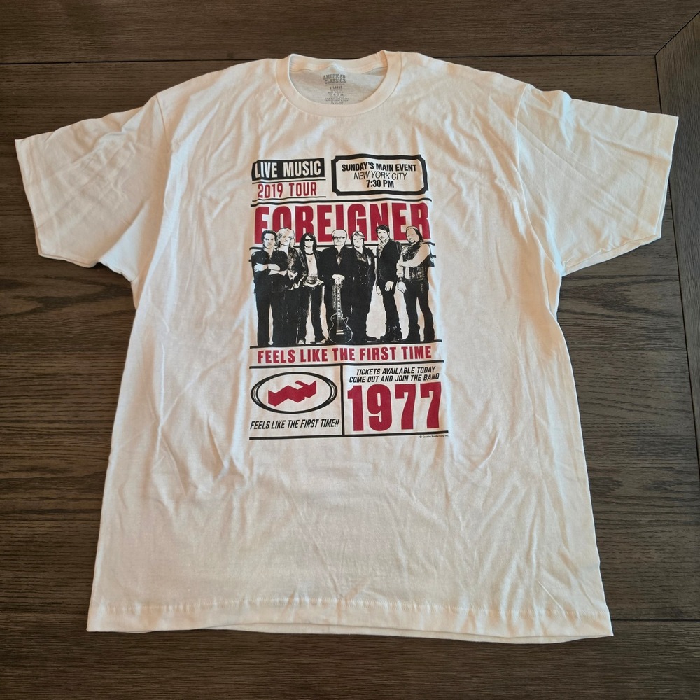 Foreigner 2019 Tour Graphic T-Shirt XL Rock Band Tee